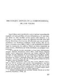 Bibliografía anotada de la correspondencia de Juan Valera / Cyrus Decoster | Biblioteca Virtual Miguel de Cervantes