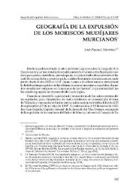 Geografía de la expulsión de los moriscos mudéjares murcianos / José Pascual Martínez | Biblioteca Virtual Miguel de Cervantes