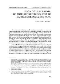 Fuga de la Suprema. Los moriscos en búsqueda de la benevolencia del papa / Bruno Pomara Saverino | Biblioteca Virtual Miguel de Cervantes