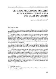 Centros religiosos rurales musulmanes: las rábitas del Valle de Lecrín / Lorenzo Luis Padilla Mellado | Biblioteca Virtual Miguel de Cervantes