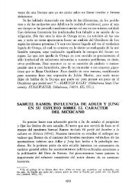 Samuel Ramos: influencia de Adler y Jung en su estudio sobre el carácter del mexicano / Alfonso Rodríguez | Biblioteca Virtual Miguel de Cervantes