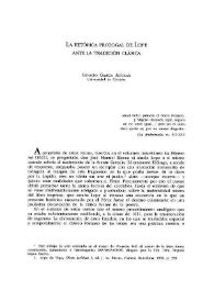 La retórica prologal de Lope ante la tradición clásica / Ignacio García Aguilar | Biblioteca Virtual Miguel de Cervantes