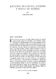 Antonio Machado, hombre y poeta en sueños / por José Luis Cano | Biblioteca Virtual Miguel de Cervantes