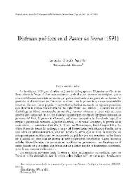 Disfraces poéticos en el "Pastor de Iberia" (1591) / Ignacio García Aguilar | Biblioteca Virtual Miguel de Cervantes