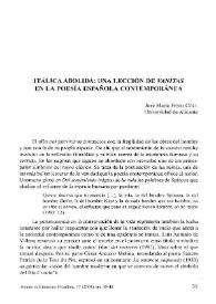 Itálica abolida: una lección de "vanitas" en la poesía española contemporánea / José María Ferri Coll | Biblioteca Virtual Miguel de Cervantes