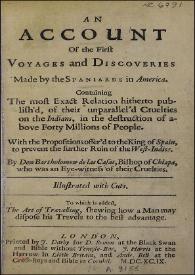 An account of the first voyages and discoveries made by the spaniards in America... / by Don Bartholomew de las Casas | Biblioteca Virtual Miguel de Cervantes