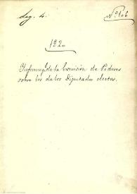 1820. Informe de la Comisión de Poderes sobre los diputados electos | Biblioteca Virtual Miguel de Cervantes