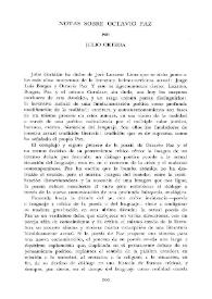 Notas sobre Octavio Paz / Julio Ortega | Biblioteca Virtual Miguel de Cervantes