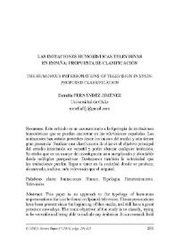 Las imitaciones humorísticas televisivas en España: propuesta de clasificación / Estrella Fernández Jiménez | Biblioteca Virtual Miguel de Cervantes