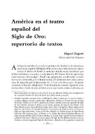 América en el teatro español del Siglo de Oro: repertorio de textos / Miguel Zugasti  | Biblioteca Virtual Miguel de Cervantes