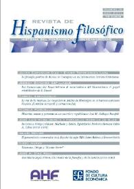 Revista de la Asociación de Hispanismo Filosófico. Núm. 16. Año 2011 | Biblioteca Virtual Miguel de Cervantes