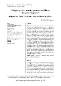 Religión y ética. Apuntes para una semblanza de Javier Muguerza / Francisco J. Laporta | Biblioteca Virtual Miguel de Cervantes