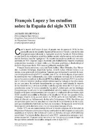 François López y los estudios sobre la España del siglo XVIII / Jacques Soubeyroux | Biblioteca Virtual Miguel de Cervantes