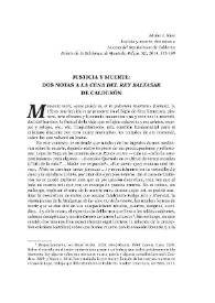 Justicia y muerte: dos notas a "La cena del Rey Baltasar", de Calderón / Adrián J. Sáez | Biblioteca Virtual Miguel de Cervantes