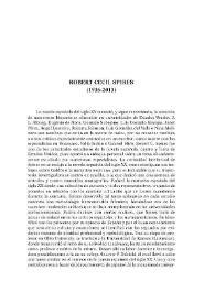 Robert Cecil Spires (1936-2013) / Alfonso Rey | Biblioteca Virtual Miguel de Cervantes