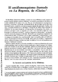 El antiflamenquismo ilustrado en "La Regenta", de "Clarín" / Génesis García Gómez | Biblioteca Virtual Miguel de Cervantes