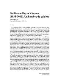 Guillermo Hoyos Vásquez (1935-2013). Un hombre de palabra / Alberto Gomis | Biblioteca Virtual Miguel de Cervantes