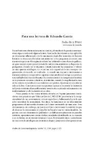 Para una lectura de Eduardo García / Pedro Ruiz Pérez | Biblioteca Virtual Miguel de Cervantes