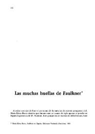 Las muchas huellas de Faulkner / Isabel de Armas | Biblioteca Virtual Miguel de Cervantes