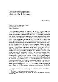 Los escritores españoles y la tentación de la muerte / Blanca Bravo | Biblioteca Virtual Miguel de Cervantes