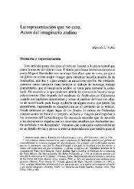La representación que no cesa: actos del imaginario andino / Marcelo L. Valko | Biblioteca Virtual Miguel de Cervantes