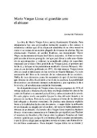 Mario Vargas Llosa: el guardián ante el abismo / Leonardo Valencia | Biblioteca Virtual Miguel de Cervantes