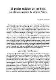 El poder mágico de los bifes (La estancia argentina de Virgilio Piñera) / Carlos Espinosa Domínguez | Biblioteca Virtual Miguel de Cervantes