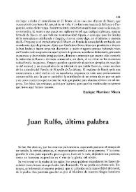 Juan Rulfo, última palabra / Manuel Osorio | Biblioteca Virtual Miguel de Cervantes