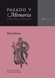 Pasado y Memoria. Revista de Historia Contemporánea. Núm. 12 (2013). Miscelánea | Biblioteca Virtual Miguel de Cervantes