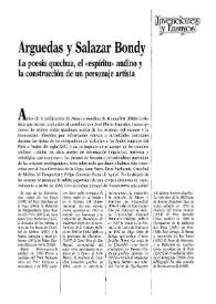 Arguedas y Salazar Bondy: La poesía quechua, el "espíritu" andino y la construcción de un personaje artista / Luis Rebaza Soraluz | Biblioteca Virtual Miguel de Cervantes