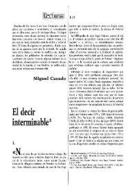 El decir interminable / Álvaro Valverde | Biblioteca Virtual Miguel de Cervantes