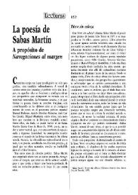 La poesía de Sabas Martín. A propósito de "Navegaciones al margen" | Biblioteca Virtual Miguel de Cervantes