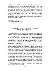 Un nuevo estudio histórico-social sobre "La Celestina" / Antonio Castro Díaz | Biblioteca Virtual Miguel de Cervantes