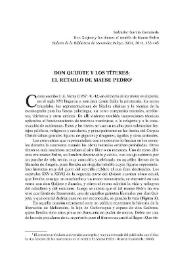 Don Quijote y los títeres: el retablo de Maese Pedro / Salvador García Castañeda | Biblioteca Virtual Miguel de Cervantes