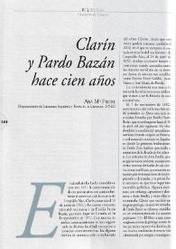 Clarín y Pardo Bazán hace cien años / Ana M.ª Freire | Biblioteca Virtual Miguel de Cervantes