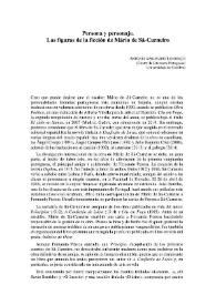 Persona y personaje. Las figuras de la ficción de Mário de Sá-Carneiro / António Apolinário Lourenço | Biblioteca Virtual Miguel de Cervantes