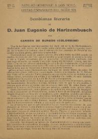 Semblanza literaria de D. Juan Eugenio de Hartzembusch / por Carmen de Burgos (Colombine) | Biblioteca Virtual Miguel de Cervantes