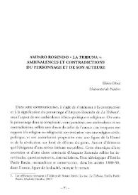 Amparo Rosendo "La Tribuna": ambivalences et contradictions du personnage et de son auteure / Elvire Díaz | Biblioteca Virtual Miguel de Cervantes