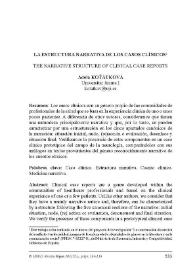 La estructura narrativa de los casos clínicos / Adéla Kotátková | Biblioteca Virtual Miguel de Cervantes