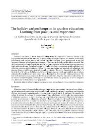 The holiday carbon footprint in tourism education: Learning from practice and experience / Eke Eijgelaar y Bas Amelung | Biblioteca Virtual Miguel de Cervantes