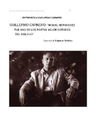 Guillermo Carnero: "Miguel Hernández fue uno de los poetas mejor dotados del siglo XX" / entrevista de Fulgencio Martínez | Biblioteca Virtual Miguel de Cervantes