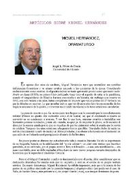 Miguel Hernández, dramaturgo / Ángel L. Prieto de Paula | Biblioteca Virtual Miguel de Cervantes