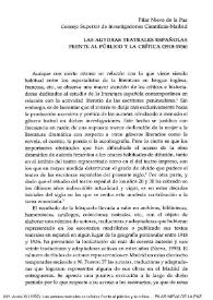 Las autores teatrales españolas frente al público y la crítica (1918-1936) / Pilar Nieva de la Paz | Biblioteca Virtual Miguel de Cervantes