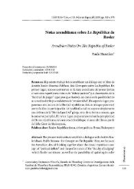 Notas arendtianas sobre "La República" de Rosler  / Paula Hunzinker | Biblioteca Virtual Miguel de Cervantes