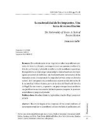 La racionalidad de los impuestos Una tarea de reconciliación / Francisco Saffie | Biblioteca Virtual Miguel de Cervantes