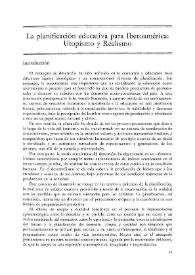 La planificación educativa para Iberoamérica: utopismo y realismo / Miguel Ángel Escotet | Biblioteca Virtual Miguel de Cervantes