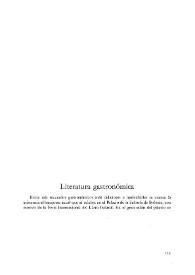 Literatura gastronómica / Carmen Bravo-Villasante | Biblioteca Virtual Miguel de Cervantes
