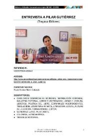 Entrevista a Pilar Gutiérrez (Tragaluz Editores) | Biblioteca Virtual Miguel de Cervantes