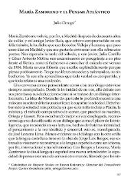 María Zambrano y el pensar atlántico / Julio Ortega | Biblioteca Virtual Miguel de Cervantes