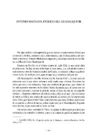 Antonio Machado, exégeta del Guadalquivir  / Daniel Pineda Novo    | Biblioteca Virtual Miguel de Cervantes